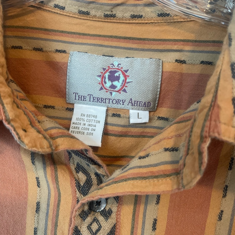 The Trritory Ahead button up vintage shirt men’s Large - Picture 3 of 3